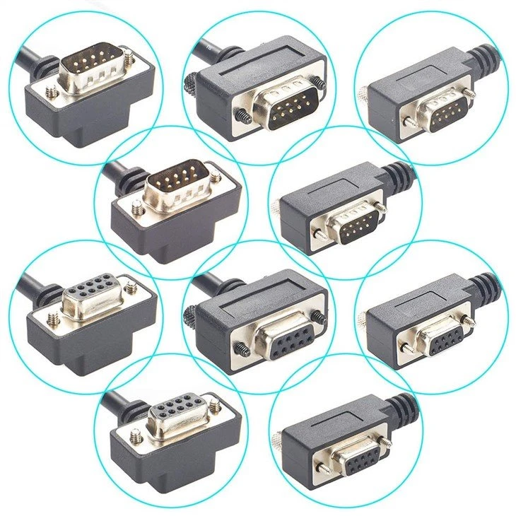 USB to RS232 cable with low profile DB9 connector