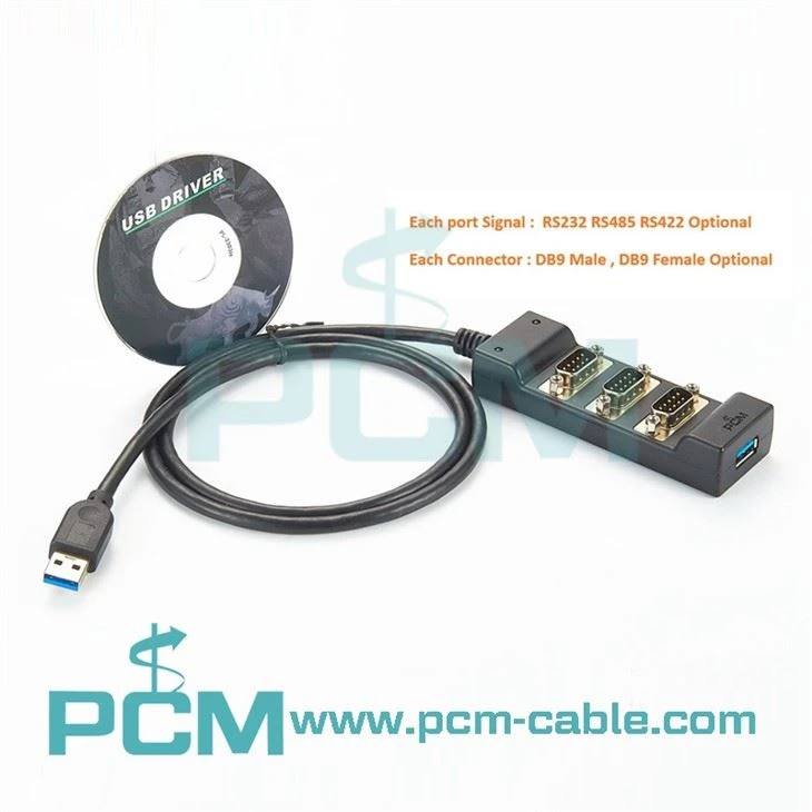 USB To 3 Port RS-232 with USB Repeater
