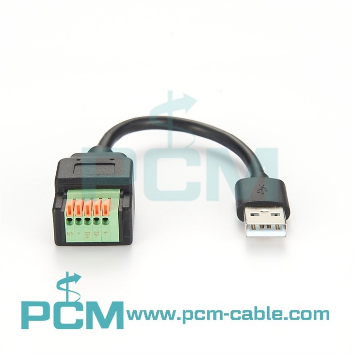 USB-A Male Plug to 5 pin Screwless Terminal Block (2)
