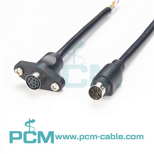 8-контактний DIN-розетка для кріплення на панель AV-кабель для пайки