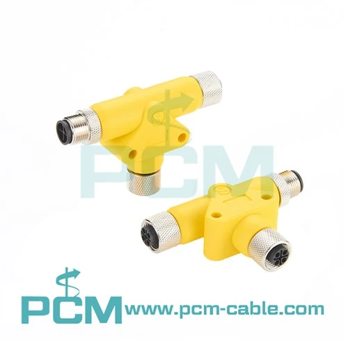 M12 S-Coding Automation Power Connector T-Splitter