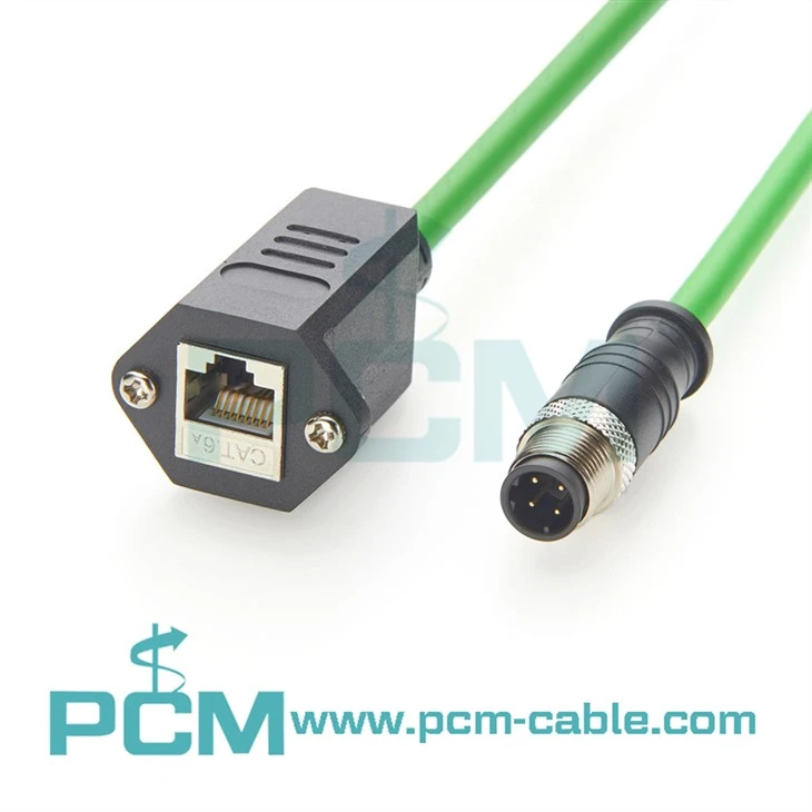 CAT6A Industrial Outdoor Cable M12 D Код 4 PIN -коду Чоловік до RJ45