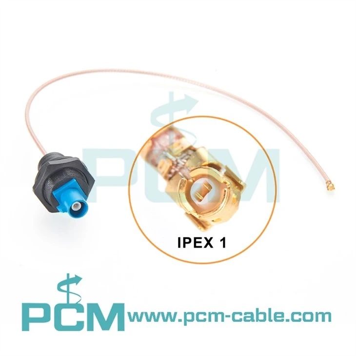 I-PEX Gen 1 to Fakra Male Panel Mount RF Antenna Cable Assembly