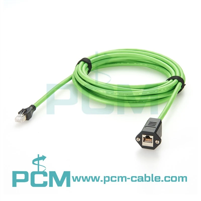 Industrial-Grade RJ45 Panel Mount Network Cable Cat6A Industrial-Grade RJ45 Panel Mount Network Cable Cat6A