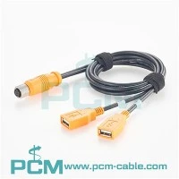 M12 A Code 8 Pin to Dual USB A кабель